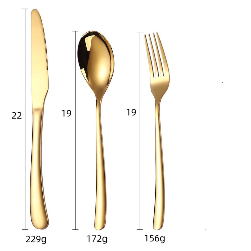 Talheres Dourados De Aço Inox - 18 Peças