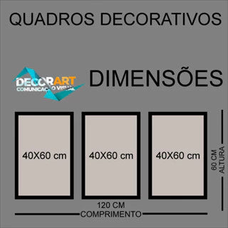 Quadros Decorativo 3 peças 60x40 Mosaico Mdf Alta Resolução Full HD Trio Folhagem Folhas Neutro Moderno